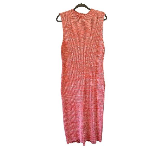 Anthropologie Daily Practice Ribbed Midi Dress Women’s Coral Pink Size XL - Picture 1 of 5